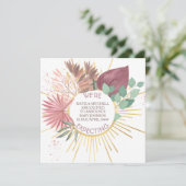 Pampas en Eucalyptus Neutrale Boho Zwangerschap Aankondiging (Staand voorkant)