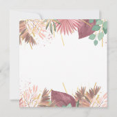 Pampas en Eucalyptus Neutrale Boho Zwangerschap Aankondiging (Achterkant)