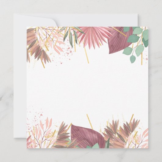 Pampas en Eucalyptus Neutrale Boho Zwangerschap Aankondiging (Achterkant)