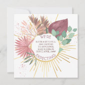 Pampas en Eucalyptus Neutrale Boho Zwangerschap Aankondiging (Voorkant)