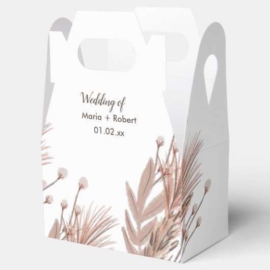 Pampas en katoenachtig Plant botanisch huwelijk Bedankdoosjes (Geopend)