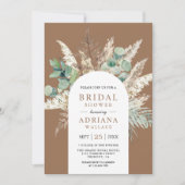 Pampas Eucalyptus Arch Beige Tan Bridal Shower Kaart (Voorkant)