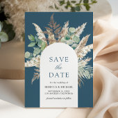 Pampas Eucalyptus Arch Dusty Blue Wedding Save The Date