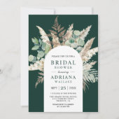 Pampas Eucalyptus Arch Emerald Green Bridal Shower Kaart (Voorkant)