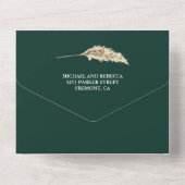 Pampas Eucalyptus Arch Emerald Green Wedding All In One Uitnodiging (Achterkant)