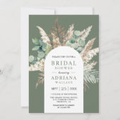 Pampas Eucalyptus Arch Sage Green Bridal Shower Kaart (Voorkant)