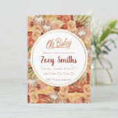 Pampas Floral Herfst Baby shower Kaart (Staand voorkant)