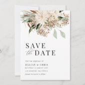 Pampas Floral Sage Green Save the Date kaart (Voorkant)