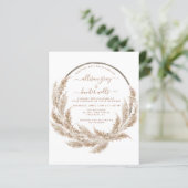 Pampas Floral Wedding Invitation (Staand voorkant)