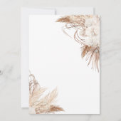 Pampas Flowers Parels Prosecco Vrijgezellenfeest Kaart (Achterkant)