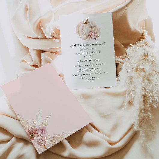 Pampas Gedroogde Bloemenpompoen Baby shower Kaart
