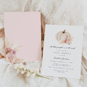 Pampas Gedroogde Bloemenpompoen Baby shower Kaart