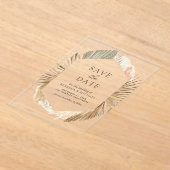Pampas Gedroogde Palm Bladeren Huwelijk Save the D Acryl Uitnodigingen (Laagn)