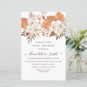 Pampas Genderneutraal Baby shower Uitnodigen (Staand voorkant)