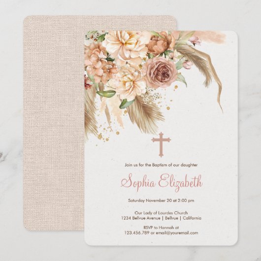 Pampas graboho baptisme kaart (Voorkant / Achterkant)