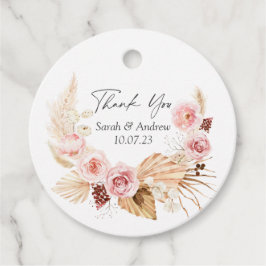 Pampas graboho floral waterverf bruiloft bedankjes labels