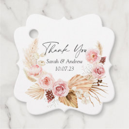 Pampas graboho florale waterverf bruiloft bedankjes labels