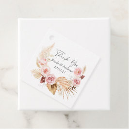 Pampas graboho florale waterverf bruiloft bedankjes labels