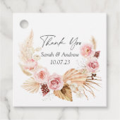 Pampas graboho florale waterverf bruiloft bedankjes labels (Voorkant)