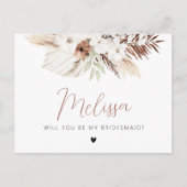 pampas graho boho bridesmaid voorstelkaart briefkaart (Voorkant)