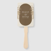 Pampas gras aardachtig bohemien bruiloft programma handwaaier (Voorkant)