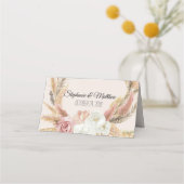 Pampas Gras Aardse Bloemen Boho Tent Plaats Kaarte Plaatskaartje (Achterkant)