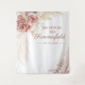 Pampas Gras Achtergrond Terracotta Taupe Bruidsdou Wandkleed (Voorkant)