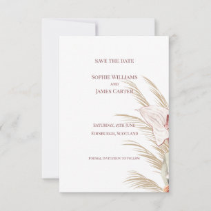 Pampas Gras Anthurium Boho Tropische Trouwdag Save The Date