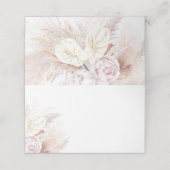 Pampas Gras Anthuriums Elegante Tropische Bruiloft Plaatskaartje (Buitenkant ongevouwen)