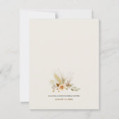 Pampas gras aquarel boho  bedankkaart (Achterkant)