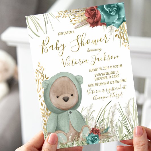 Pampas Gras Baby Shower Kaart