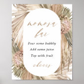 Pampas Gras Baby Shower Momosa Bar Poster (Voorkant)