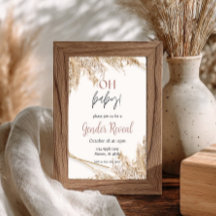 Pampas Gras Baby Shower Uitnodiging | Neutraal Boh