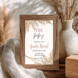 Pampas Gras Baby Shower Uitnodiging | Neutraal Boh