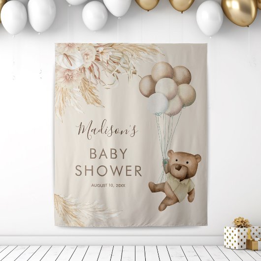 Pampas Gras Beer Baby Shower Wandkleed