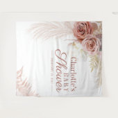 Pampas Gras Beige Baby Shower Fotohut Achtergrond Wandkleed (Voorkant (horizontaal))