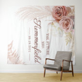 Pampas Gras Beige Bruiloft Backdrop Photobooth Wandkleed (In Situ (horizontaal))