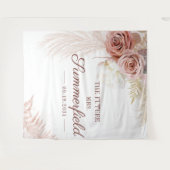 Pampas Gras Beige Bruiloft Backdrop Photobooth Wandkleed (Voorkant (horizontaal))