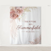 Pampas Gras Beige Bruiloft Backdrop Photobooth Wandkleed (Voorkant)