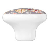 Pampas gras beige roze grijs bloemenpatroon keramische knop (Zijkant)