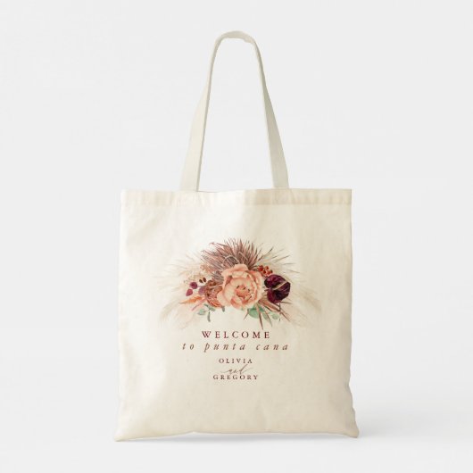 Pampas Gras Bloem Aardenwerk Huwelijk Tote Bag (Achterkant)