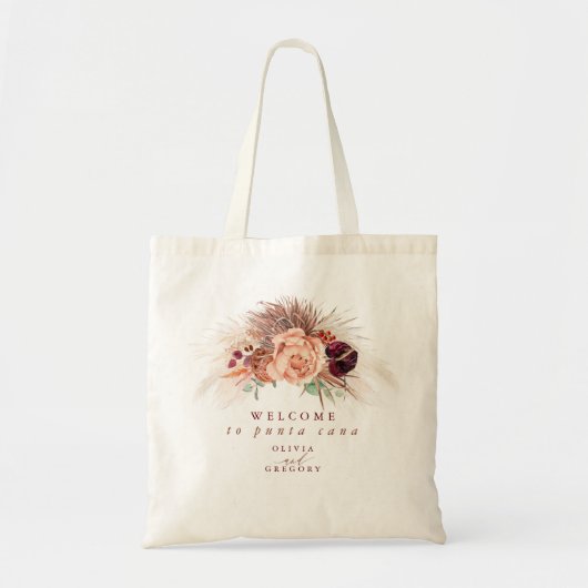 Pampas Gras Bloem Aardenwerk Huwelijk Tote Bag (Voorkant)