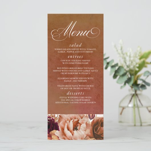 Pampas Gras Bloem Aardenwerken Menu (Staand voorkant)