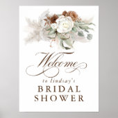 Pampas Gras Bloem Boho Bruids Bruiloft Welkom Poster (Voorkant)
