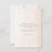 Pampas Gras Bloem Bruiloft Feest Kleine Dankjewel Bedankkaart (Achterkant)