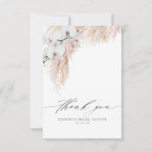 Pampas Gras Bloem Bruiloft Feest Kleine Dankjewel Bedankkaart (Voorkant)