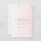 Pampas Gras Bloem Bruiloft Feest Kleine Dankjewel Bedankkaart (Achterkant)