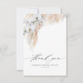 Pampas Gras Bloem Bruiloft Small Bedankje Bedankkaart (Voorkant)