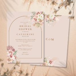 Pampas Gras Bloemboog Bruidsbad Uitnodiging