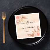 Pampas gras bloemen boho mr mrs hart bruiloft servet